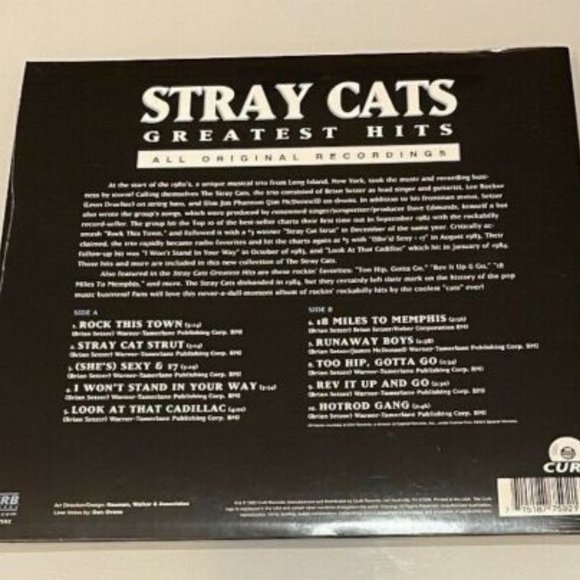 Stray Cats Greatest Hits LP ~ Exclusive Colored Vinyl (Coke Bottle Clear) ~ New! - Picture 3 of 3